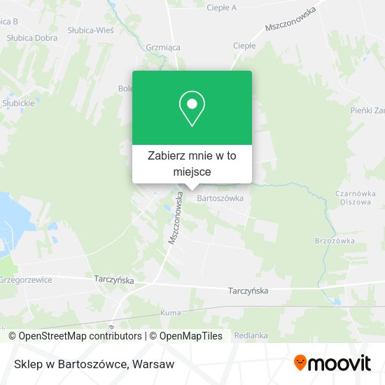 Mapa Sklep w Bartoszówce