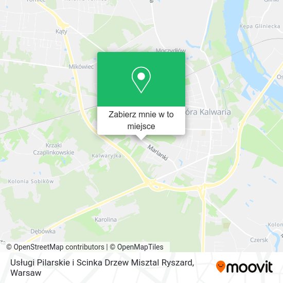 Mapa Usługi Pilarskie i Scinka Drzew Misztal Ryszard