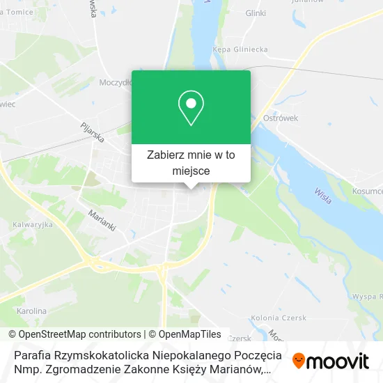 Mapa Parafia Rzymskokatolicka Niepokalanego Poczęcia Nmp. Zgromadzenie Zakonne Księży Marianów