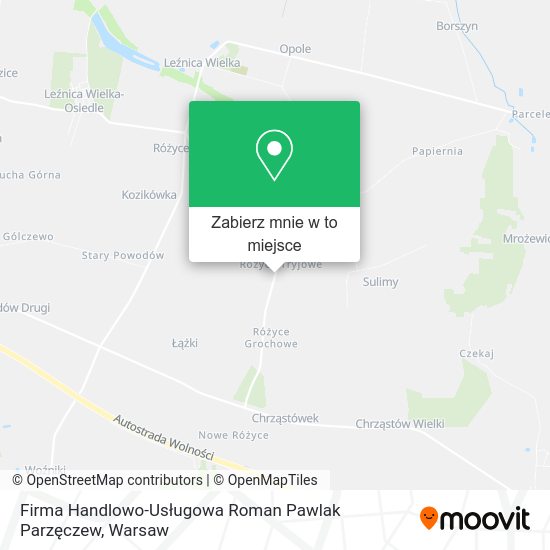 Mapa Firma Handlowo-Usługowa Roman Pawlak Parzęczew