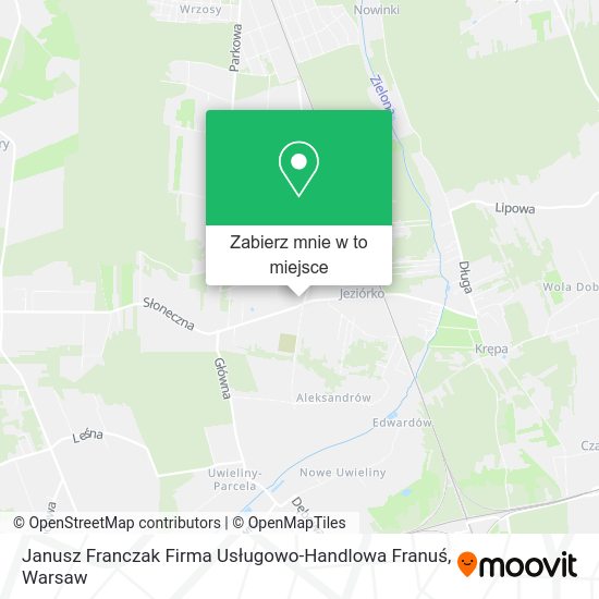 Mapa Janusz Franczak Firma Usługowo-Handlowa Franuś