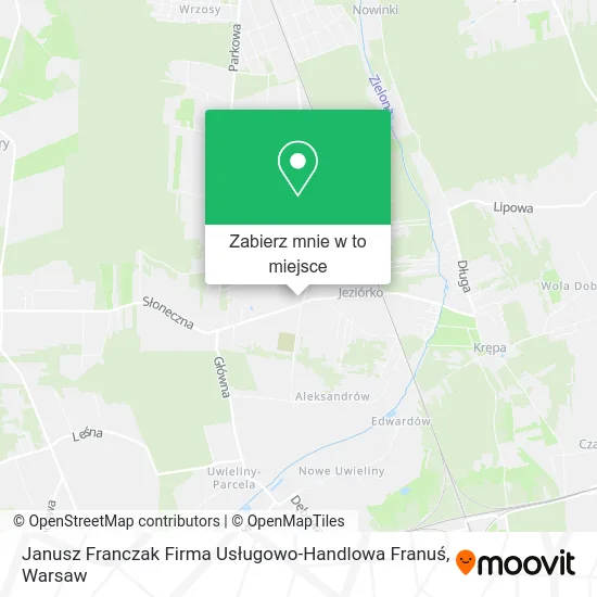 Mapa Janusz Franczak Firma Usługowo-Handlowa Franuś