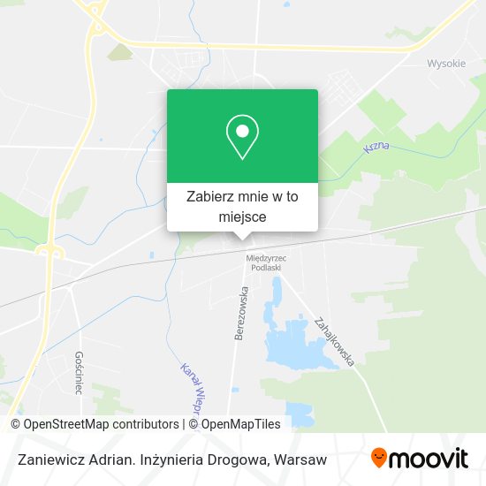 Mapa Zaniewicz Adrian. Inżynieria Drogowa