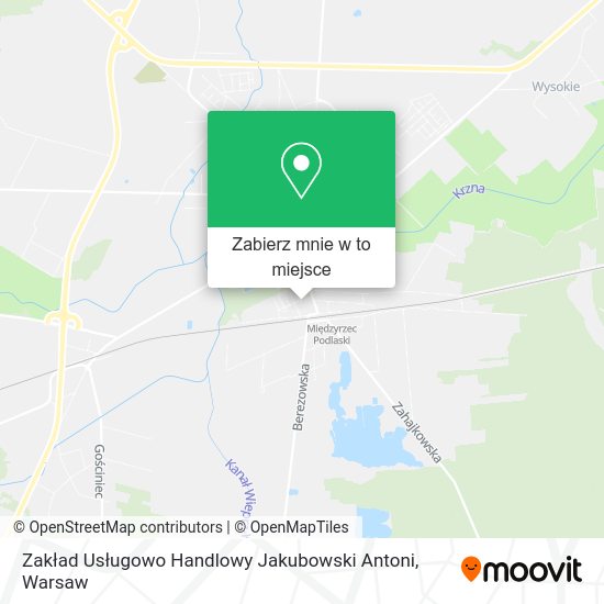 Mapa Zakład Usługowo Handlowy Jakubowski Antoni