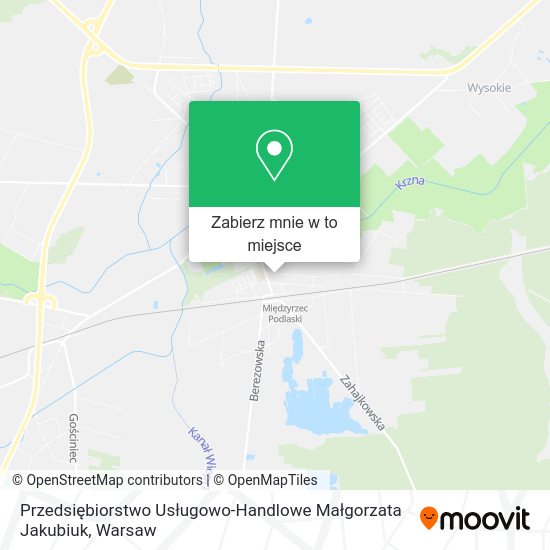 Mapa Przedsiębiorstwo Usługowo-Handlowe Małgorzata Jakubiuk