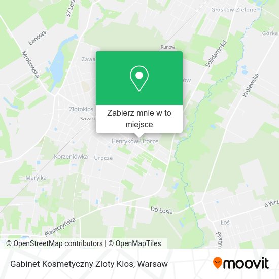 Mapa Gabinet Kosmetyczny Zloty Klos