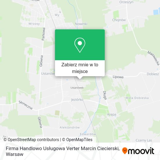 Mapa Firma Handlowo Usługowa Verter Marcin Ciecierski