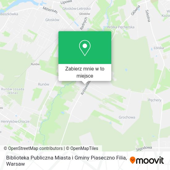 Mapa Biblioteka Publiczna Miasta i Gminy Piaseczno Filia