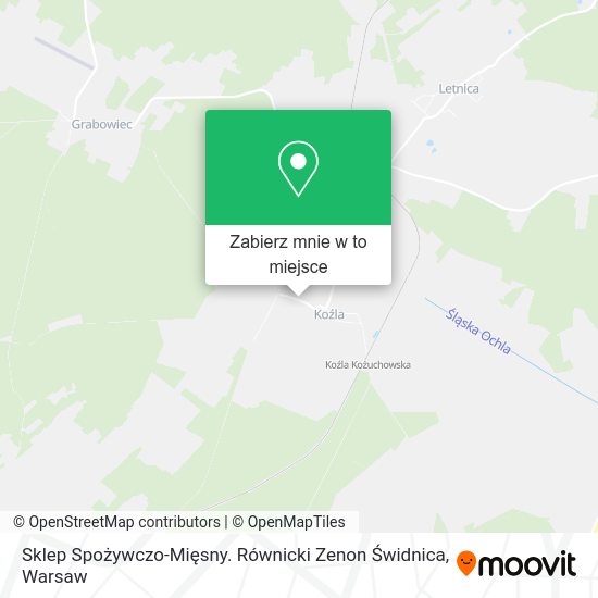 Mapa Sklep Spożywczo-Mięsny. Równicki Zenon Świdnica