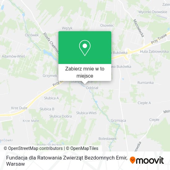 Mapa Fundacja dla Ratowania Zwierząt Bezdomnych Emir