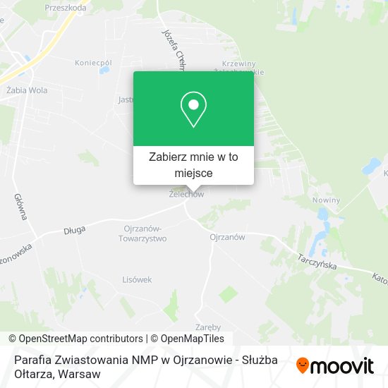 Mapa Parafia Zwiastowania NMP w Ojrzanowie - Służba Ołtarza