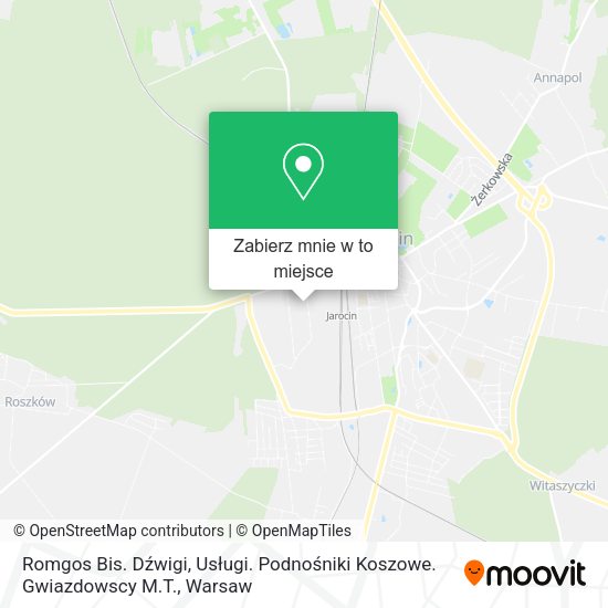 Mapa Romgos Bis. Dźwigi, Usługi. Podnośniki Koszowe. Gwiazdowscy M.T.