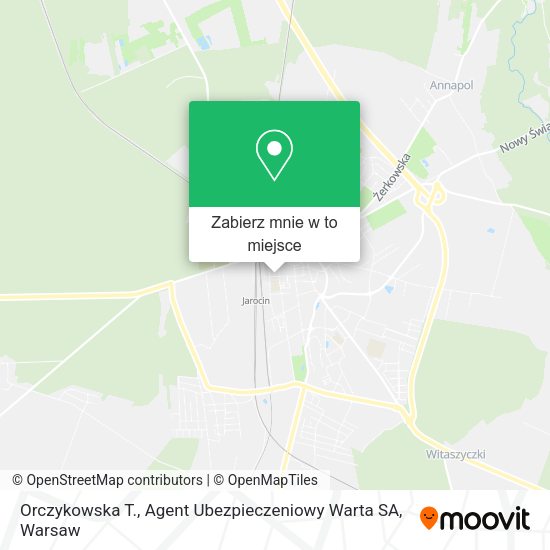 Mapa Orczykowska T., Agent Ubezpieczeniowy Warta SA