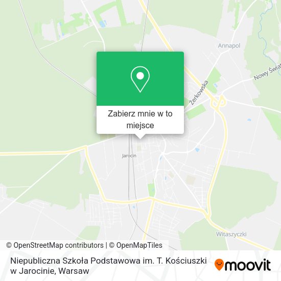 Mapa Niepubliczna Szkoła Podstawowa im. T. Kościuszki w Jarocinie