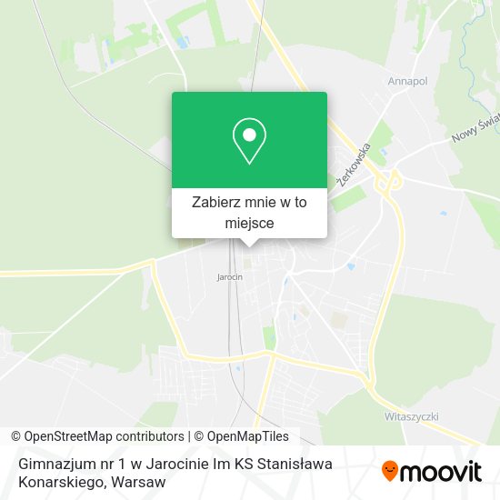 Mapa Gimnazjum nr 1 w Jarocinie Im KS Stanisława Konarskiego