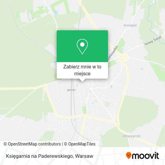 Mapa Księgarnia na Paderewskiego