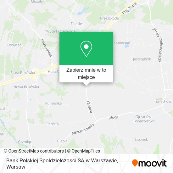 Mapa Bank Polskiej Spoldzielczosci SA w Warszawie