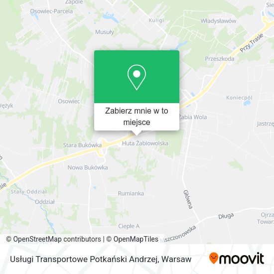 Mapa Usługi Transportowe Potkański Andrzej