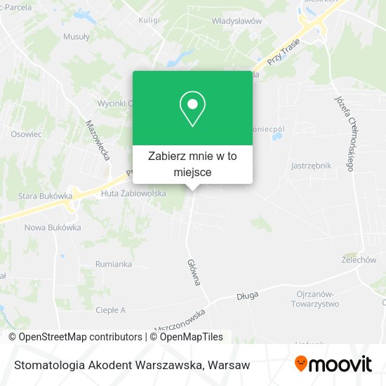 Mapa Stomatologia Akodent Warszawska