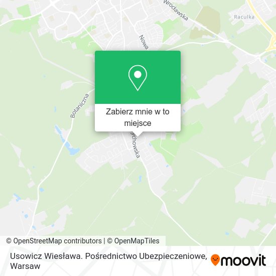 Mapa Usowicz Wiesława. Pośrednictwo Ubezpieczeniowe