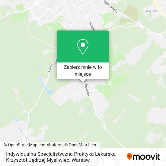 Mapa Indywidualna Specjalistyczna Praktyka Lekarska Krzysztof Jędrzej Myśliwiec