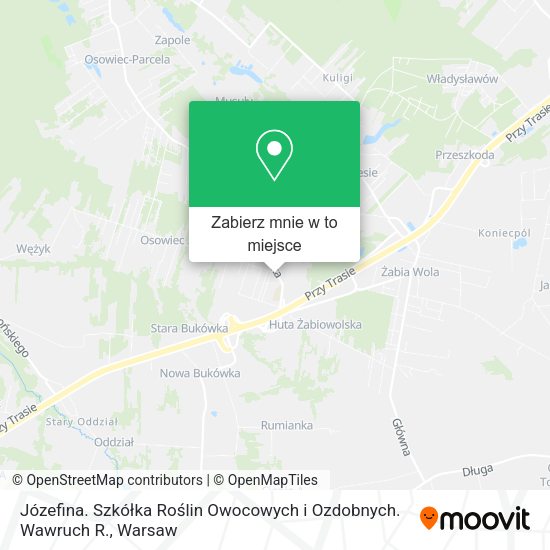 Mapa Józefina. Szkółka Roślin Owocowych i Ozdobnych. Wawruch R.