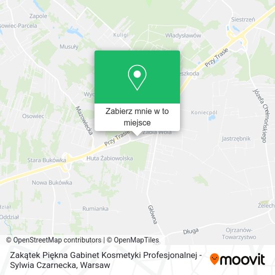 Mapa Zakątek Piękna Gabinet Kosmetyki Profesjonalnej - Sylwia Czarnecka