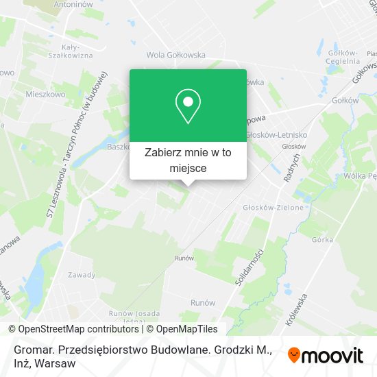 Mapa Gromar. Przedsiębiorstwo Budowlane. Grodzki M., Inż