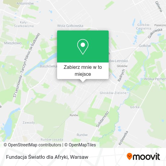 Mapa Fundacja Światło dla Afryki