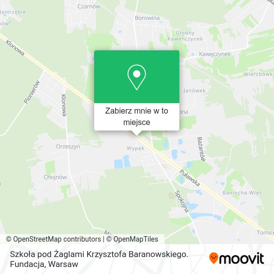 Mapa Szkoła pod Żaglami Krzysztofa Baranowskiego. Fundacja