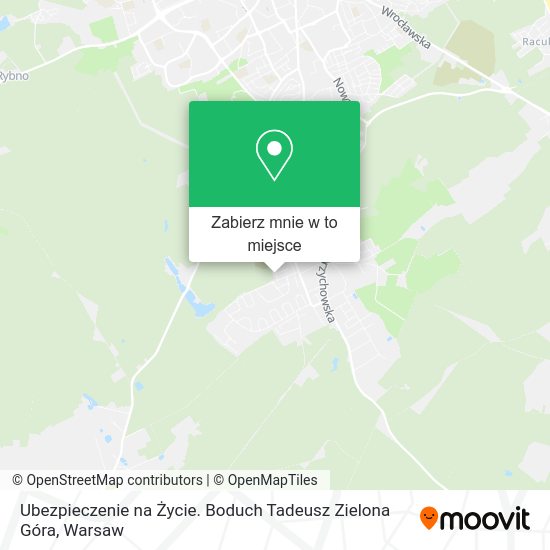 Mapa Ubezpieczenie na Życie. Boduch Tadeusz Zielona Góra