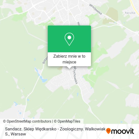 Mapa Sandacz. Sklep Wędkarsko - Zoologiczny. Walkowiak S.