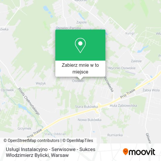 Mapa Usługi Instalacyjno - Serwisowe - Sukces Włodzimierz Bylicki