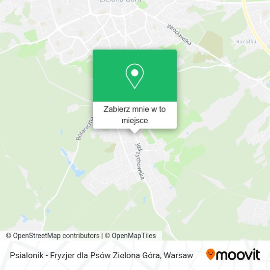 Mapa Psialonik - Fryzjer dla Psów Zielona Góra