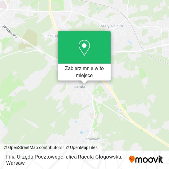 Mapa Filia Urzędu Pocztowego, ulica Racula-Głogowska