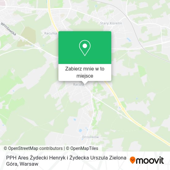 Mapa PPH Ares Żydecki Henryk i Żydecka Urszula Zielona Góra