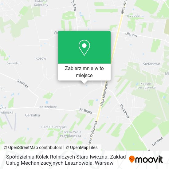 Mapa Spółdzielnia Kółek Rolniczych Stara Iwiczna. Zakład Usług Mechanizacyjnych Lesznowola