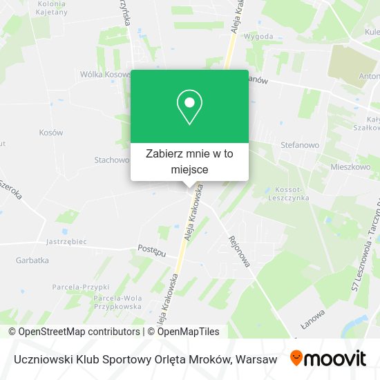 Mapa Uczniowski Klub Sportowy Orlęta Mroków