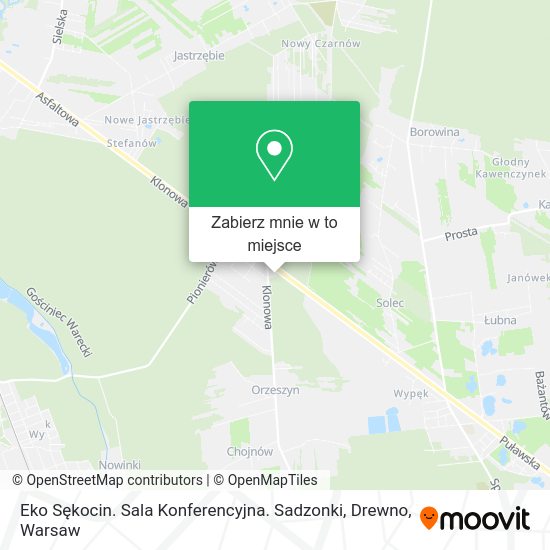 Mapa Eko Sękocin. Sala Konferencyjna. Sadzonki, Drewno