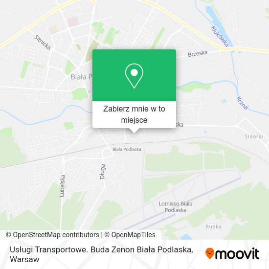 Mapa Usługi Transportowe. Buda Zenon Biała Podlaska