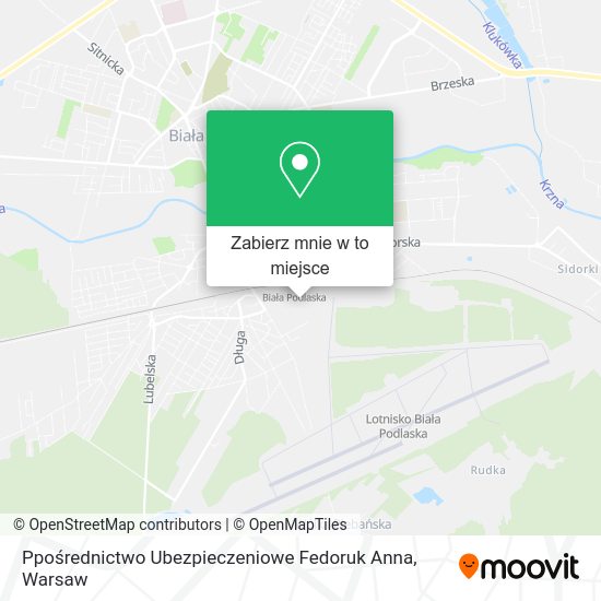 Mapa Ppośrednictwo Ubezpieczeniowe Fedoruk Anna