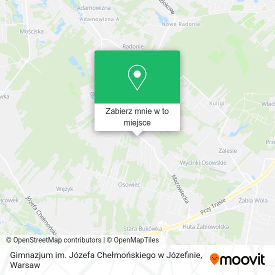 Mapa Gimnazjum im. Józefa Chełmońskiego w Józefinie