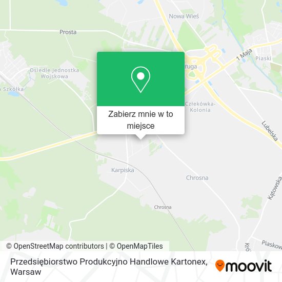 Mapa Przedsiębiorstwo Produkcyjno Handlowe Kartonex