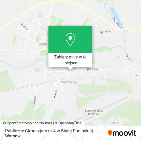 Mapa Publiczne Gimnazjum nr 4 w Białej Podlaskiej