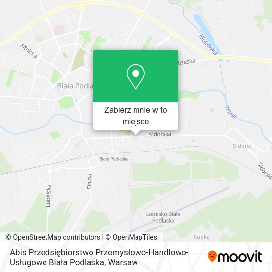 Mapa Abis Przedsiębiorstwo Przemysłowo-Handlowo-Usługowe Biała Podlaska