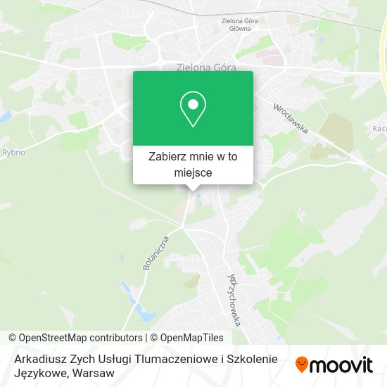 Mapa Arkadiusz Zych Usługi Tlumaczeniowe i Szkolenie Językowe