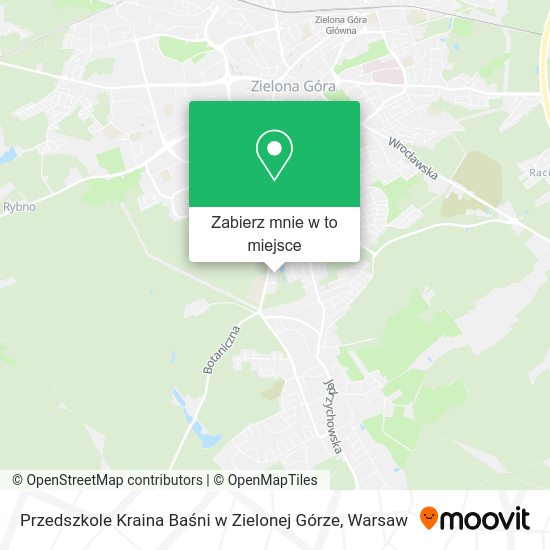 Mapa Przedszkole Kraina Baśni w Zielonej Górze