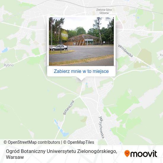 Mapa Ogród Botaniczny Uniwersytetu Zielonogórskiego