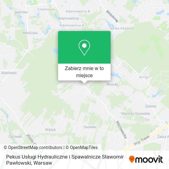 Mapa Pekus Usługi Hydrauliczne i Spawalnicze Sławomir Pawłowski