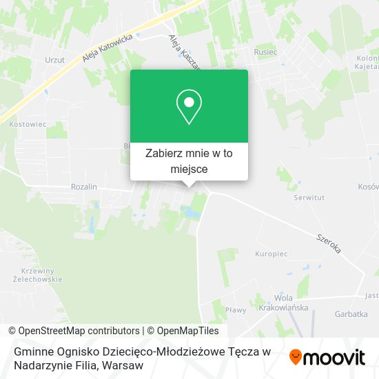 Mapa Gminne Ognisko Dziecięco-Młodzieżowe Tęcza w Nadarzynie Filia